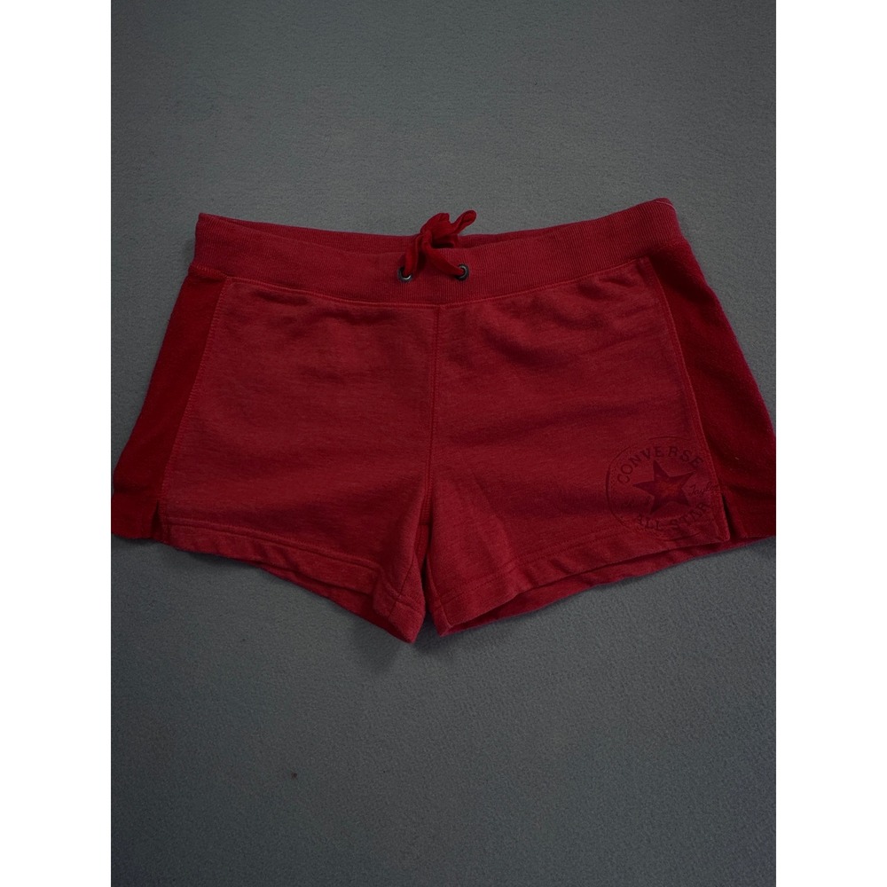 Converse All Star Womens Red Athletic Lounge Shorts Medium Chuck Taylor Logo